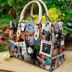 custom david bowie leather bags, david bowie lover's handbag,david bowie women bag and purses,music handbag