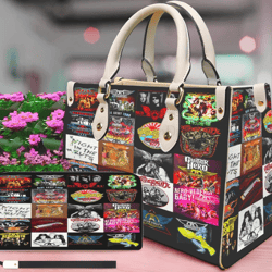 aerosmith women leather bag,rock band handbag, aerosmith women handbag,aerosmith music lover handbag,custom leather bag