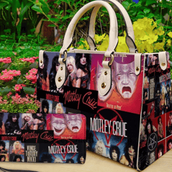 Motley Crue Leather Handbag,Motley Crue Lovers HandBag,Motley Crue bags,Women Bags And Purse,Custom Leather Bag