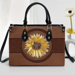 Sunflower Leather Handbag, Religious Gifts For Women, Women Leather Bag, Gift For Her