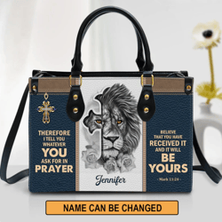 personalized believe that you have received it unique leather bag, gift for wolf lovers, women leather bag, gift for her