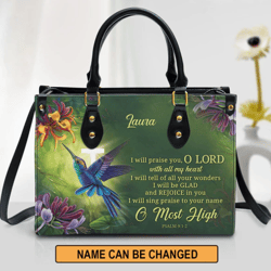 personalized i will be glad and rejoice in you unique leather bag, women leather bag, gift for her