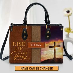 personalized leather bag for women, rise up and pray leather bag leather bag, women leather bag, gift for her