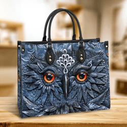 Owl Leather HandBag, Gift For Owl Lovers, Leather Hand Bag, Women Leather Bag, Gift For Her