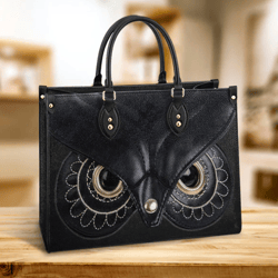 Dark wl Leather HandBag, Gift For Owl Lovers, Leather Hand Bag, Women Leather Bag, Gift For Her