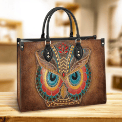 Owl Lover Leather HandBag, Gift For Lovers, Leather Hand Bag, Women Leather Bag, Gift For Her