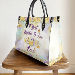 Mom Gift Best Mother In Law Ever Leather Bag, Women Leather Bag, Gift For Her, Best Mother's Day Gifts