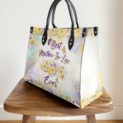 mom gift best mother in law ever leather bag, women leather bag, gift for her, best mother's day gifts
