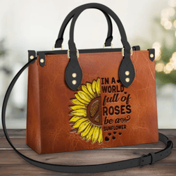 Hippie Sunflower Leather Handbag, Gift For Her, Best Mother's Day Gifts