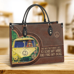 Into The Forest I Go Leather Handbag, Gift For Her, Best Mother's Day Gifts