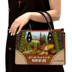 You Make Known To Me The Path Of Life Personalized Leather Bag, Women Leather Handbag, Gift For Her, Mother's Day Gifts