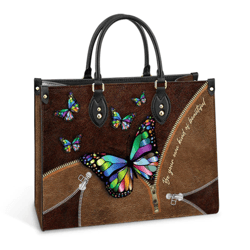 Butterfly Be Your Own Kind Of Beautiful Leather Handbag, Women Leather Handbag, Gift For Her, Mother's Day Gifts