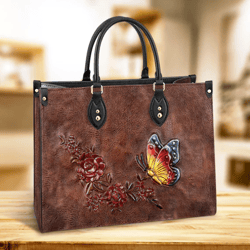Butterfly Gorgeous Leather Handbag, Women Leather Handbag, Gift For Her, Mother's Day Gifts