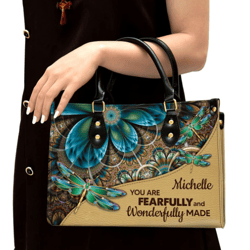 You Are Fearfully And Wonderfully Made Leather Handbag, Women Leather Handbag, Gift For Her