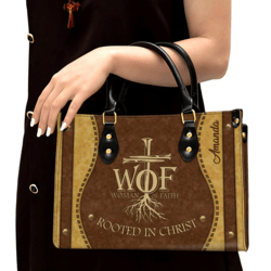 Woman Of Faith Beautiful Personalized Personalized Leather Handbag, Women Leather Handbag, Gift For Her