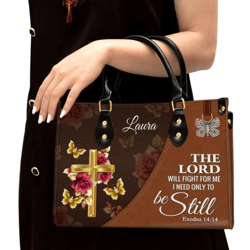 The Lord Will Fight For Me Personalized Leather Handbag, Women Leather Handbag, Gift For Her
