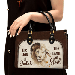 The Lion Of Judah The Lamb Of God Beautiful Leather Handbag, Women Leather Handbag, Gift For Her