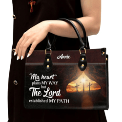 The Lord Established My Path Personalized Handbag, Women Leather Handbag, Gift For Her