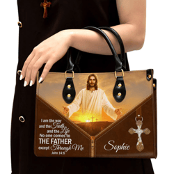 Personalized I Am The Way And The Truth Leather Handbag, Women Leather Handbag, Christian Gifts, Gift For Her