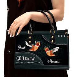 Personalized God Knew My Heart Needed You Leather Handbag, Women Leather Handbag, Christian Gifts, Gift For Her