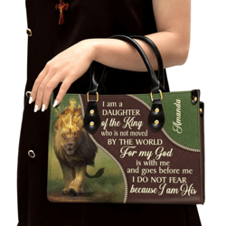 Personalized I Am A Daughter Of The King Leather Handbag, Women Leather Handbag, Christian Gifts, Gift For Her
