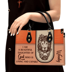 Personalized I Am A Daughter Of God Special Leather Handbag, Women Leather Handbag, Christian Gifts, Gift For Her