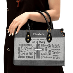 Personalized King Of Kings Spiritual Leather Handbag, Women Leather Handbag, Christian Gifts, Gift For Her