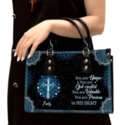 Personalized Elegant You Are Precious In His Sight Leather Handbag, Women Leather Handbag, Christian Gifts, Gift For Her
