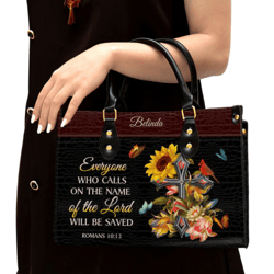 Personalized Everyone Who Calls On The Name Leather Handbag, Women Leather Handbag, Christian Gifts, Gift For Her