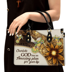 Personalized God Has An Amazing Plan For Your Life Leather Handbag, Women Leather Handbag, Christian Gifts, Gift For Her