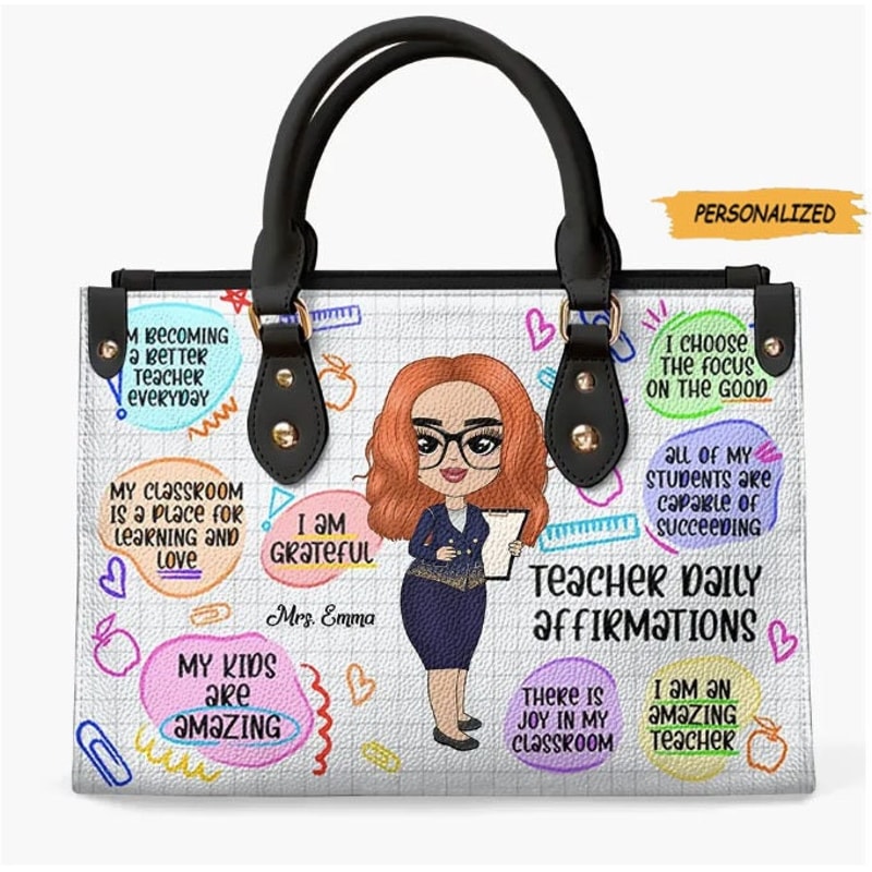Personalized Leather Bag, Birthday, Teacher’s Day Gift For Teacher, I Am An Amazing Teacher, Best Gift For Teacher, Custom Teacher 1.jpg