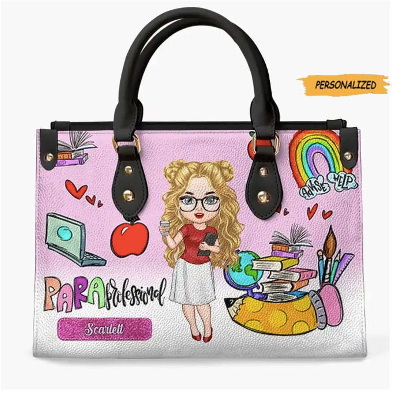 Personalized Leather Bag, Gift For Paraeducator, Being A Paraeducator, Teacher’s Day, Worthy Teacher, Custom Teacher, Back to School Gift 1.jpg