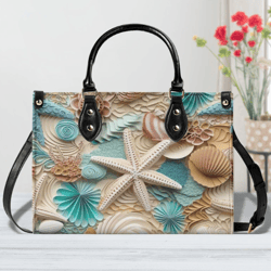 Seashell Design Purse, Ocean-Inspired Handbag, Coastal Chic Fashion Accessory, Elegant Seashell Purse, Beach Lover's Bag