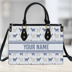 Personalized Goat Purse Leather Handbag, Women Leather Handbag, Gift for Her, Custom Leather Bag, Birthday Gift