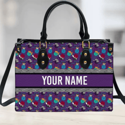 Personalized Yarn Cat Leather Handbag, Women Leather Handbag, Gift for Her, Custom Leather Bag, Birthday Gift