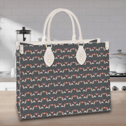 Personalized Basset Hound Dog Leather Handbag, Women Leather Handbag, Gift for Her, Custom Leather Bag, Birthday Gift