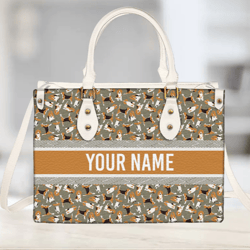 Personalized Beagle Dog Lover Leather Handbag, Women Leather Handbag, Gift for Her, Custom Leather Bag, Birthday Gift