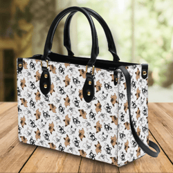 Puppy Bulldog Leather Handbag, Women Leather Handbag, Gift for Her, Custom Leather Bag, Birthday Gift