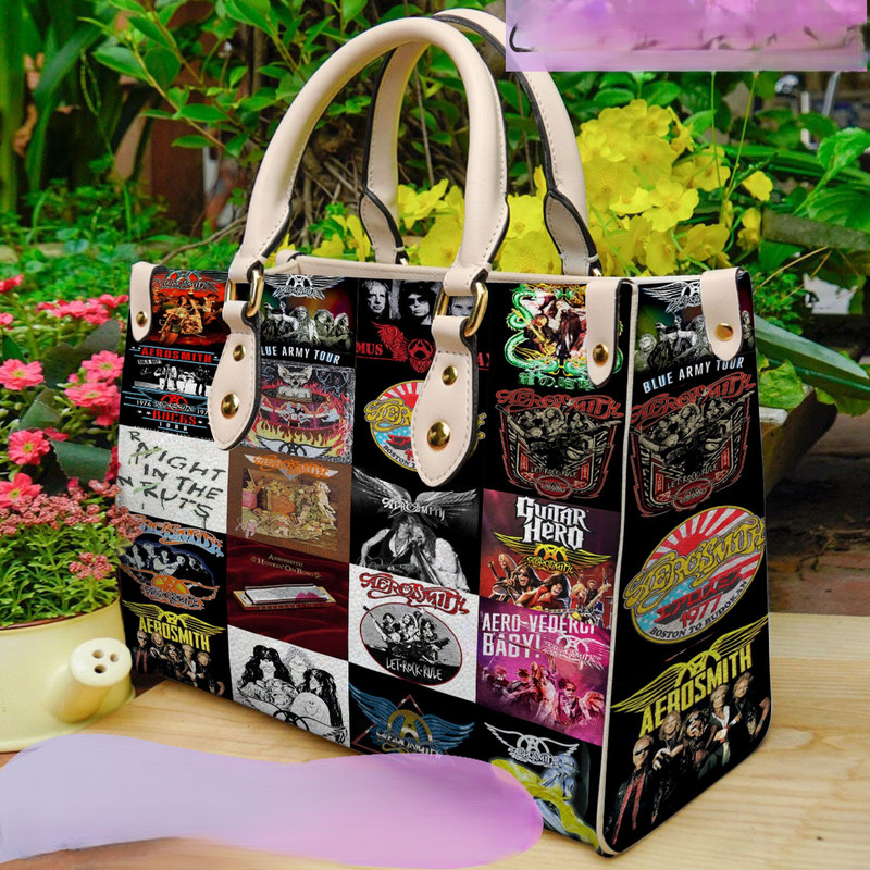 Aerosmith Personalized Leather Bag, Aerosmith Custom Handbag, Shoulder Bag, Crossbody Bag, Shopping Bag, Top Handle Bag.jpg