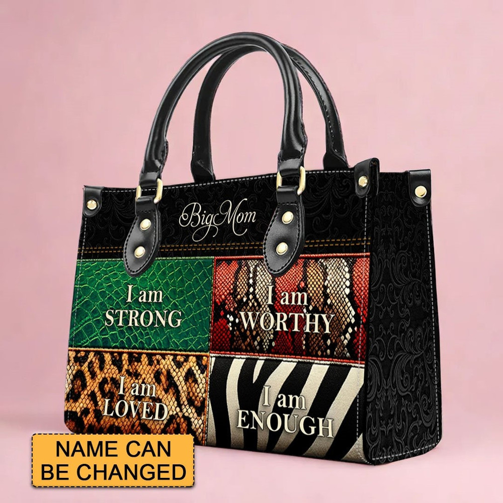 Empowerment Chic Tote - Customizable Affirmation Leather Handbag by CHRISTIANARTBAG..jpg