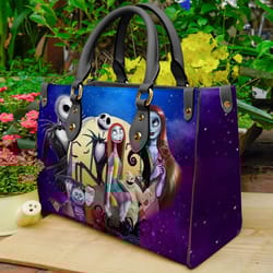 the nightmare before christmas handbag,horror leather bag,leather handbag,halloween leather bag, crossbody bag