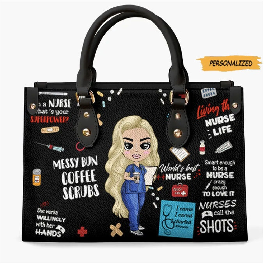 World’s Best Nurse Personalized Leather Bag, Gift For Nurse, Gift For CNA, Custom Nurse, Leather Bag For Her, Birthday Gift, Back To School.jpg