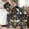 Cottagecore Bee top handles Vegan leather Tote handbag, Dark Floral purse & shoulder strap, Whimsigoth crossbody bag wallet gift set.jpg