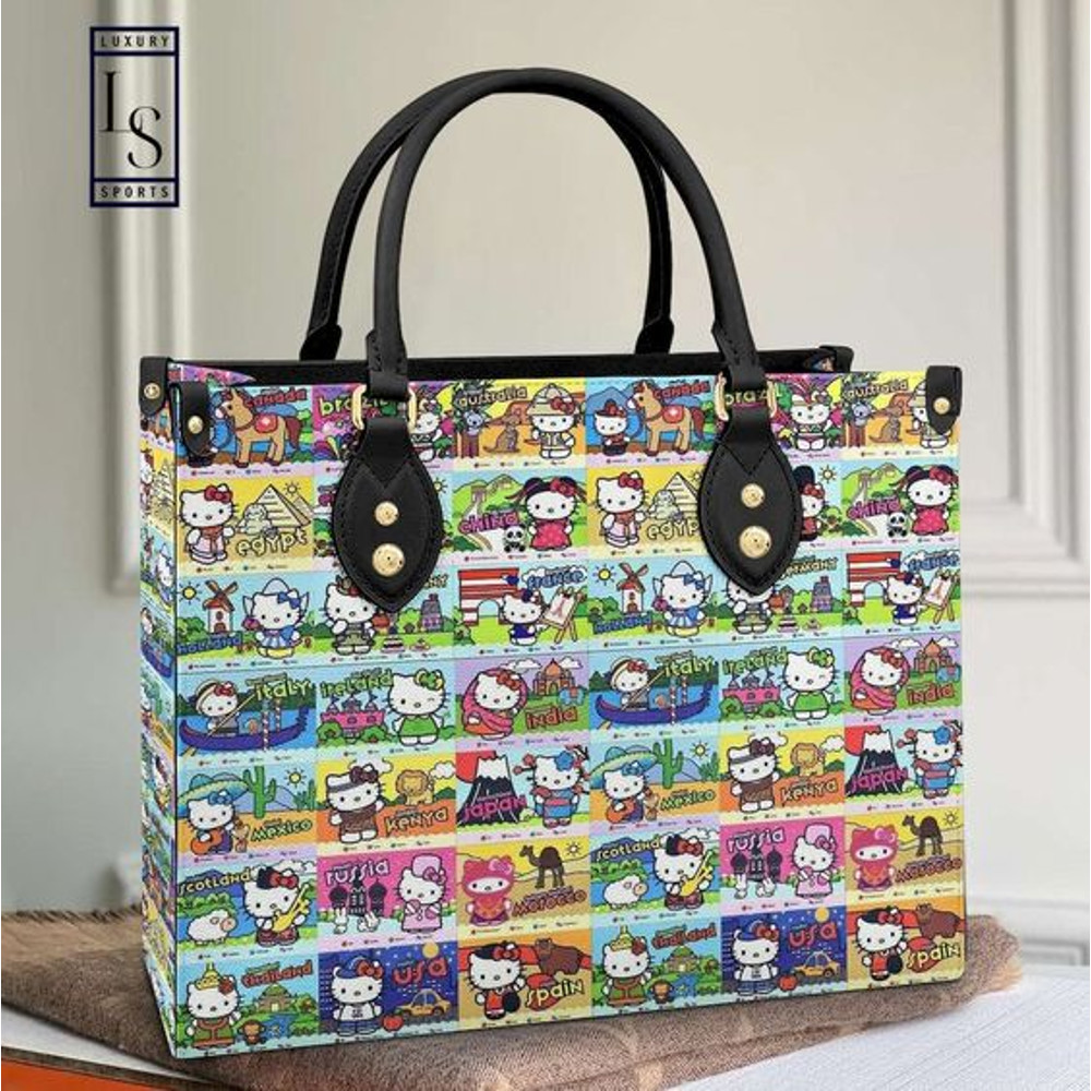Hello kitty cute world leather bag Women Leather Hand Bag.jpg