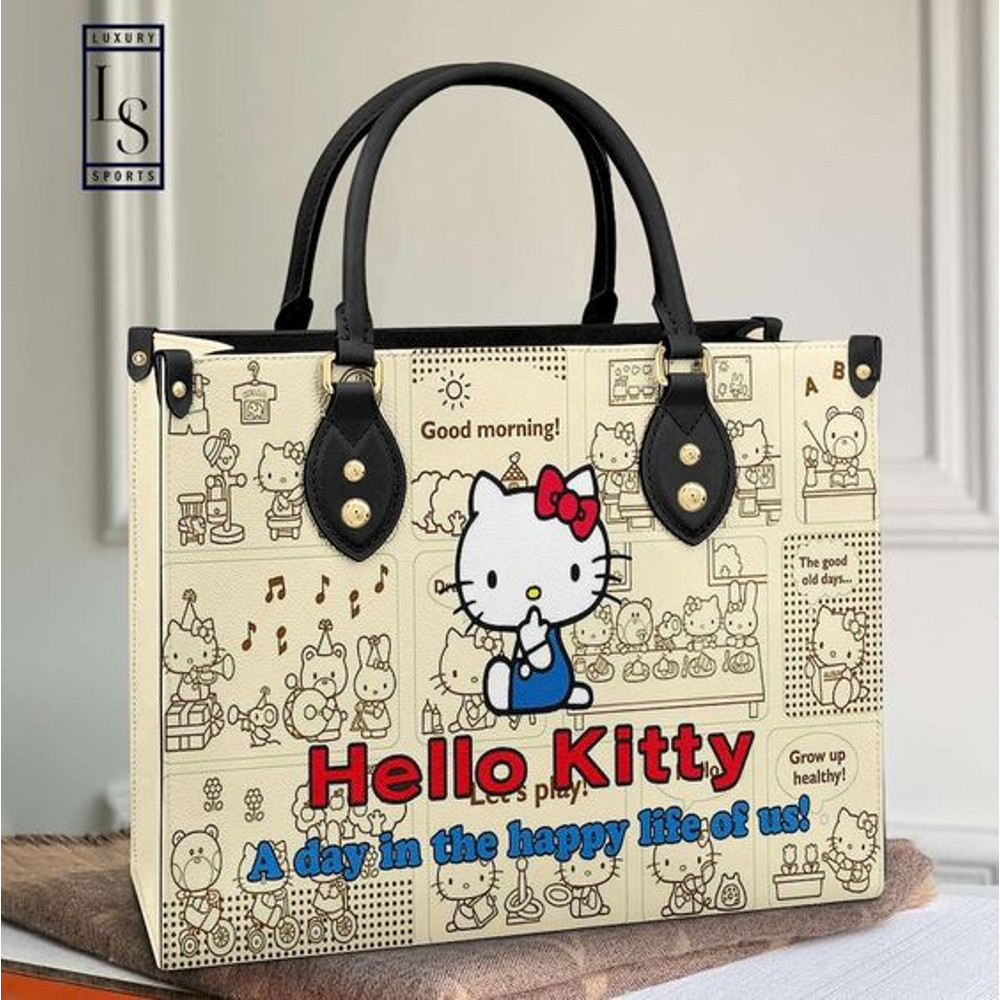 Hello kitty happy day leather bag Women Leather Hand Bag.jpg