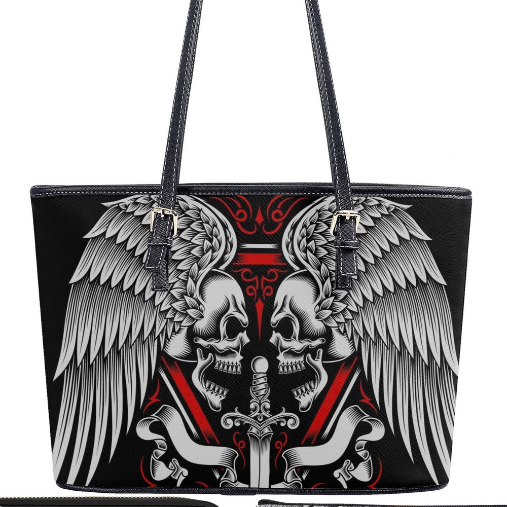 Horror shoulder bag, grim reaper wallet skull in fire tote bag flower skull cosmetic bag punisher skull handbag motorcycle skull long wallet.jpg