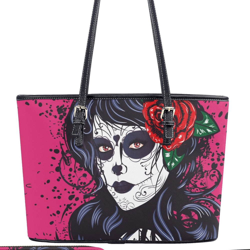 Mexican skull messenger bag, sugar skull travel bag, cinco de mayo skull travel bag, cinco de mayo skull wallet, floral sugar skull handbag.jpg