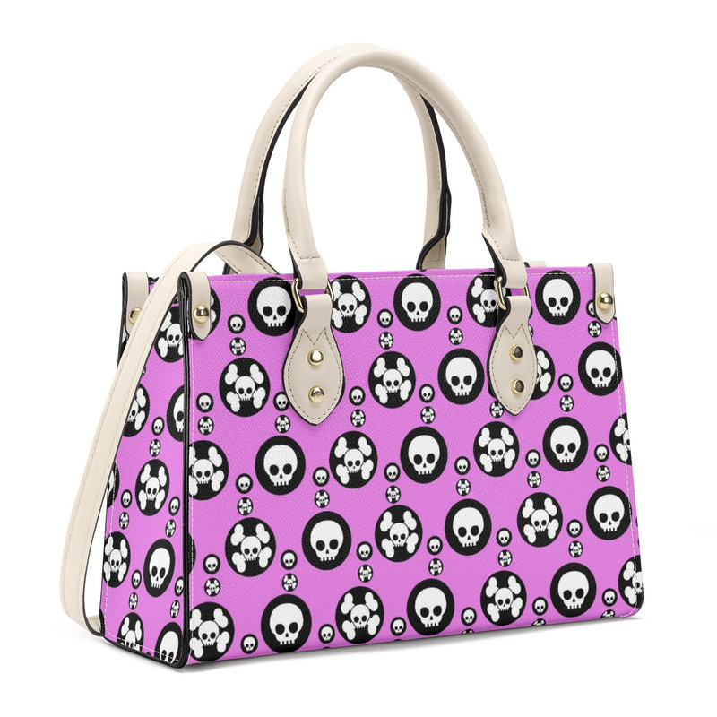 Punisher skull cosmetic bag, Spooky Halloween women's purse, gothic skull tote bag, death with scythes shoulder bag, reaper skull travel bag.jpg