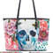 Rose skull cosmetic bag, evil messenger bag, floral skull shoulder bag, halloween purse, flaming skull tote bag, biker skull crossbody bags.jpg