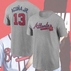 hot sale  ronald acuna jr 13 atlanta braves name  number tshirt for fanss5xl